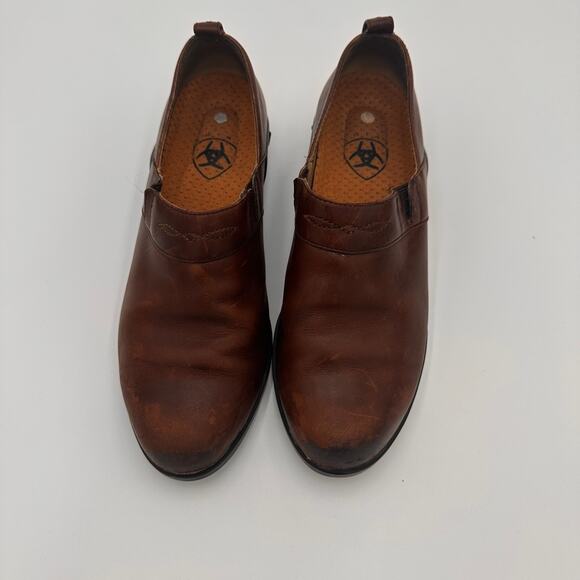 Ariat Brown Leather Western Paddock Clogs Size 8.5 - Picture 4 of 10